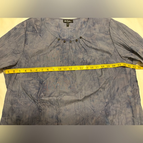 Ulla Popken NWT blue and white tunic with pewter colored accents, 16/18 - Picture 5 of 11